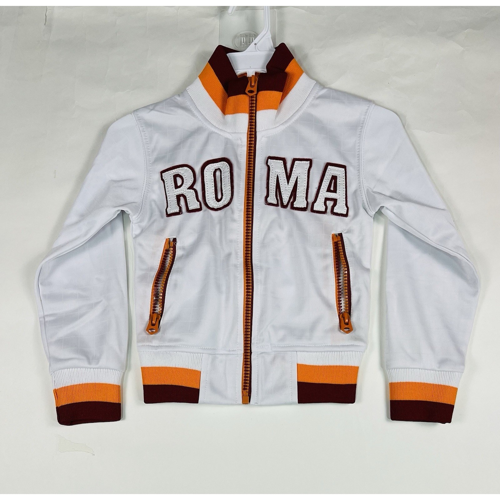 Roma Kids Training Jacket White Full Zip Size 2t-4t Italia Soccer Nwot